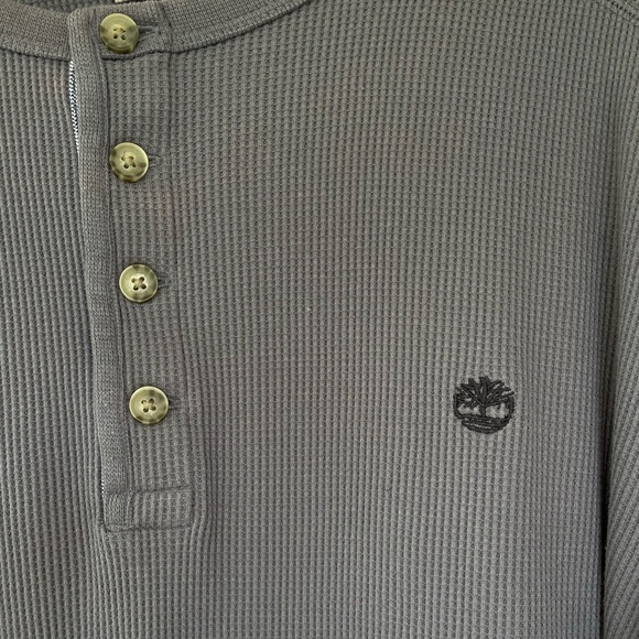 Timberland Regular Fit Waffle Long Sleeve Henley Shirt - Men’s Medium - Picture 6 of 8